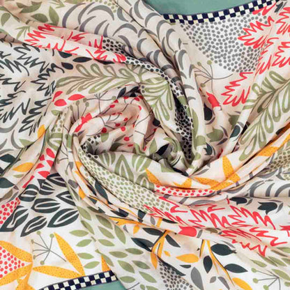 Silk Habutai - Tree Leaves Day Green