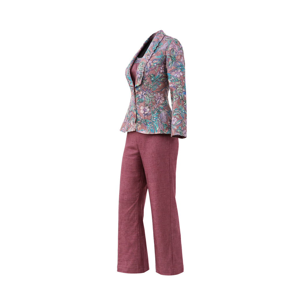 Floral  - Blush Botanical Print Jacket & Pant Co-ord Set