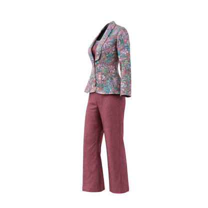 Floral  - Blush Botanical Print Jacket & Pant Co-ord Set