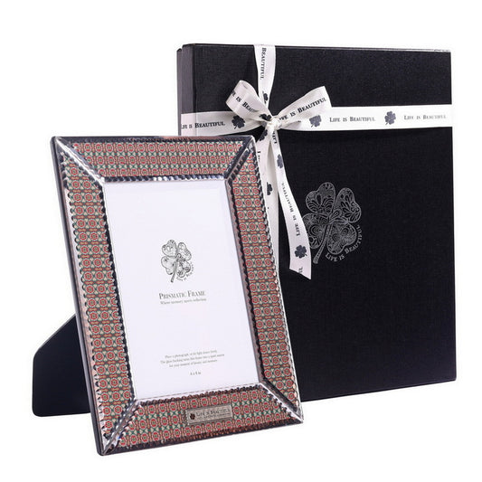 Prismatic Photo Frame – Amber Orange Small