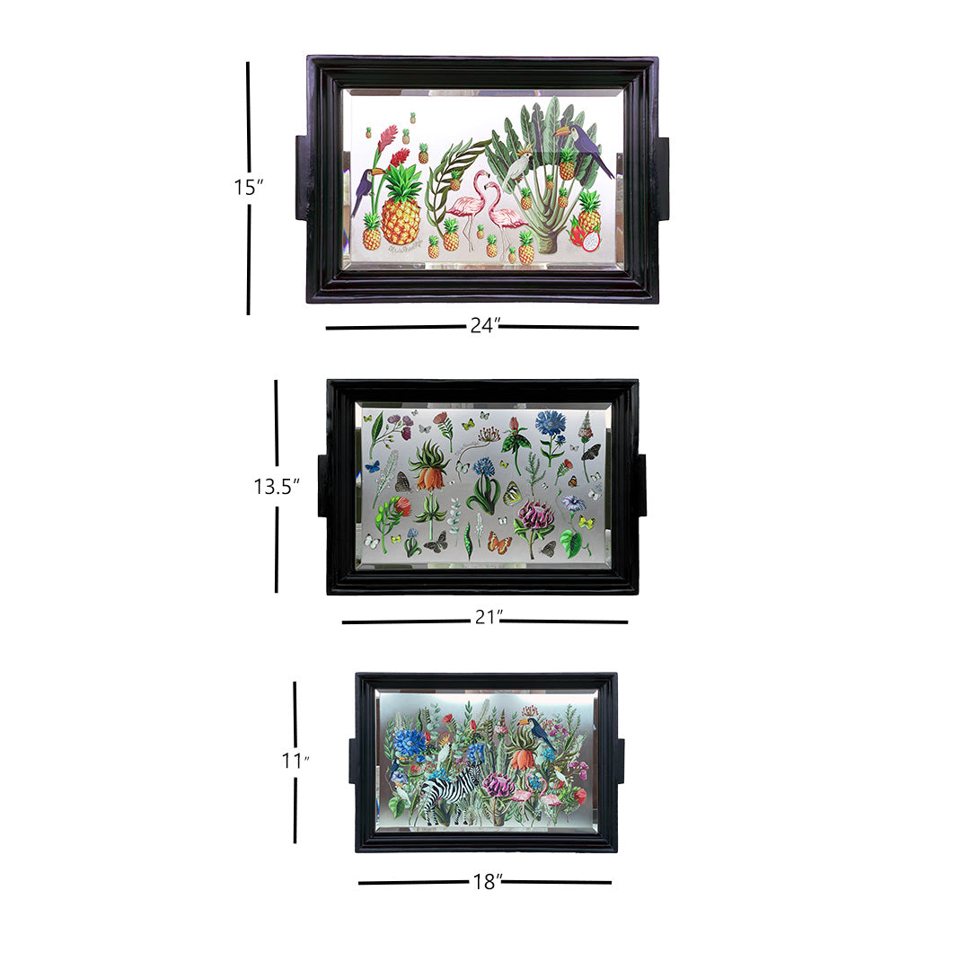 Trays - Jungle Stacked Edge Large Black