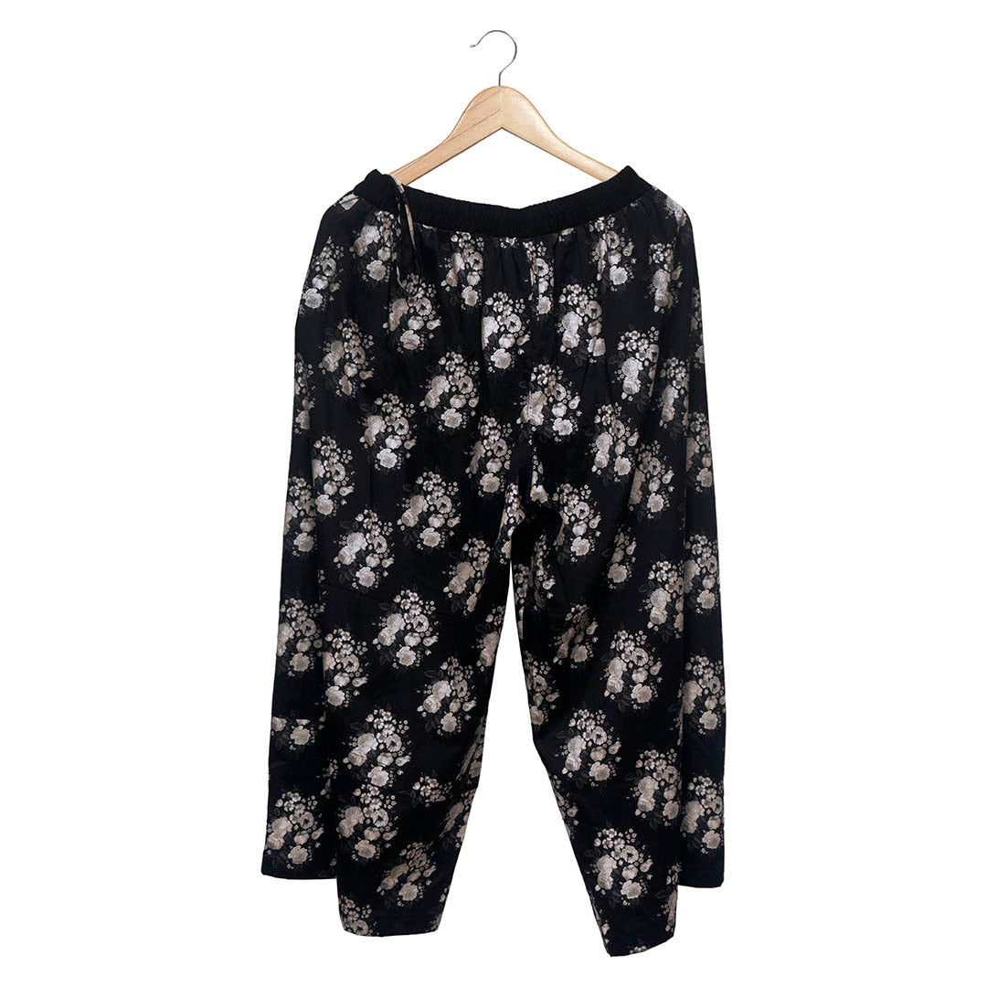 Flora & Fauna - Floral Wide Pants Black