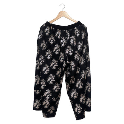 Flora & Fauna - Floral Wide Pants Black