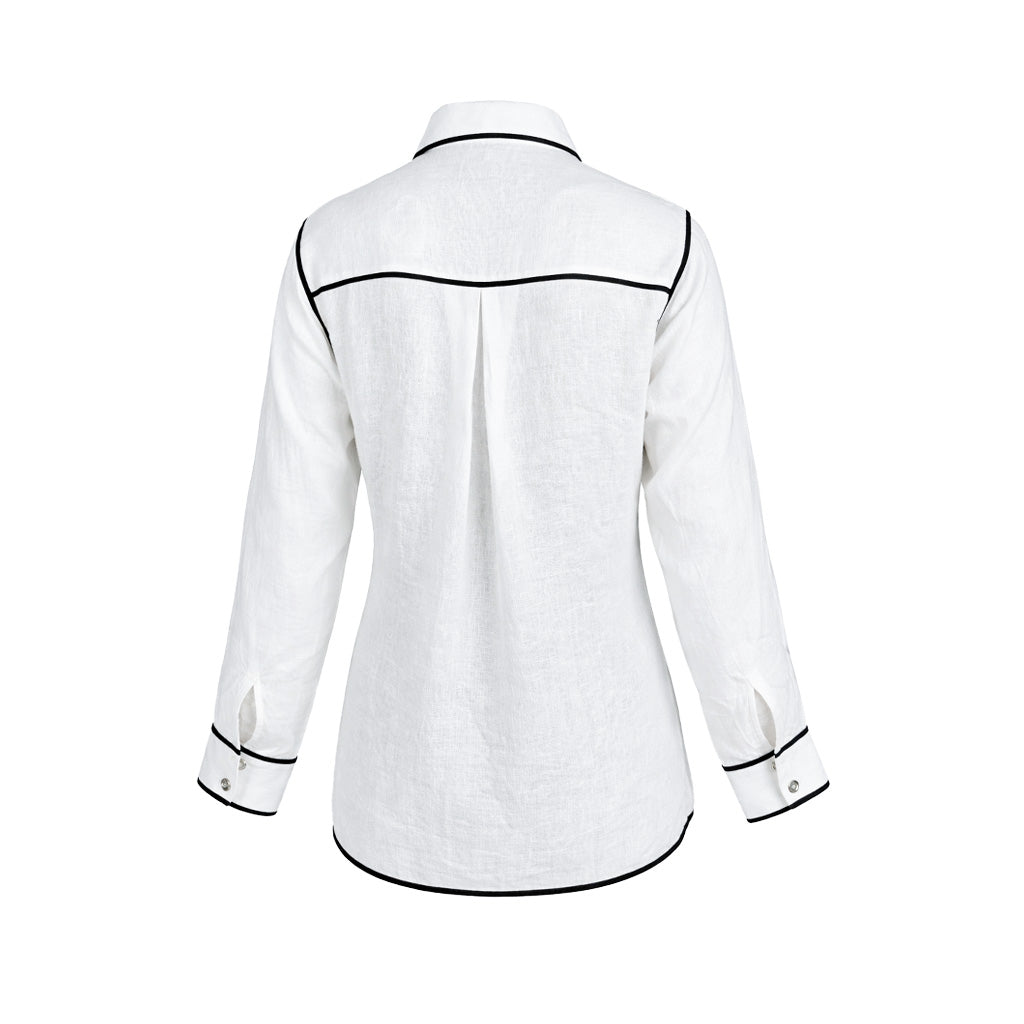 LIB Basics - Ivory Contrast Piping Shirt