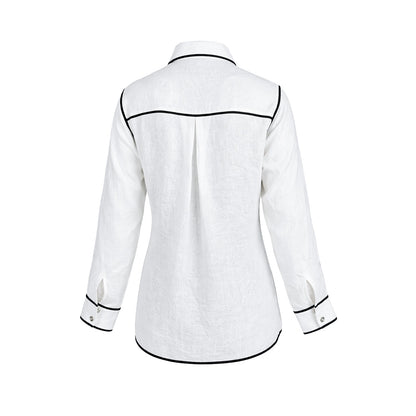 LIB Basics - Ivory Contrast Piping Shirt