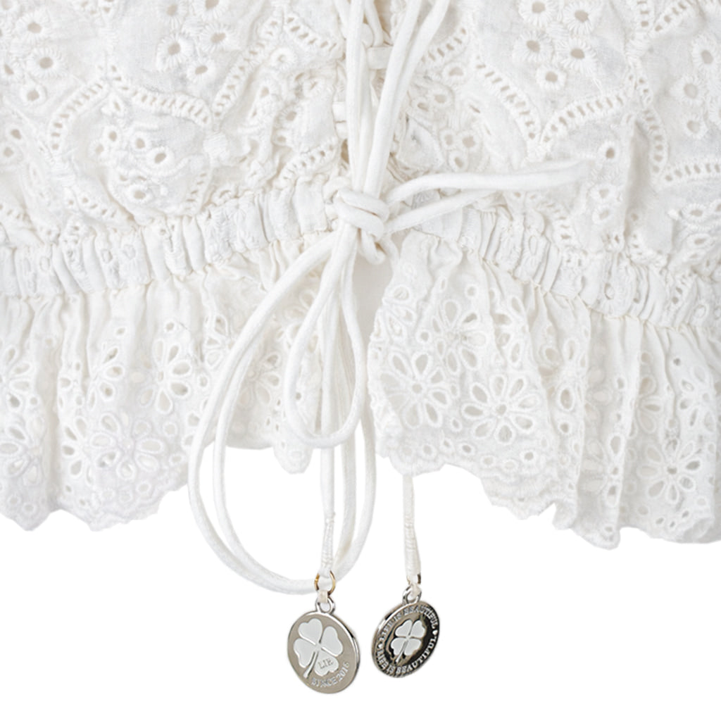 Ikat - Lace Off-Shoulder Top