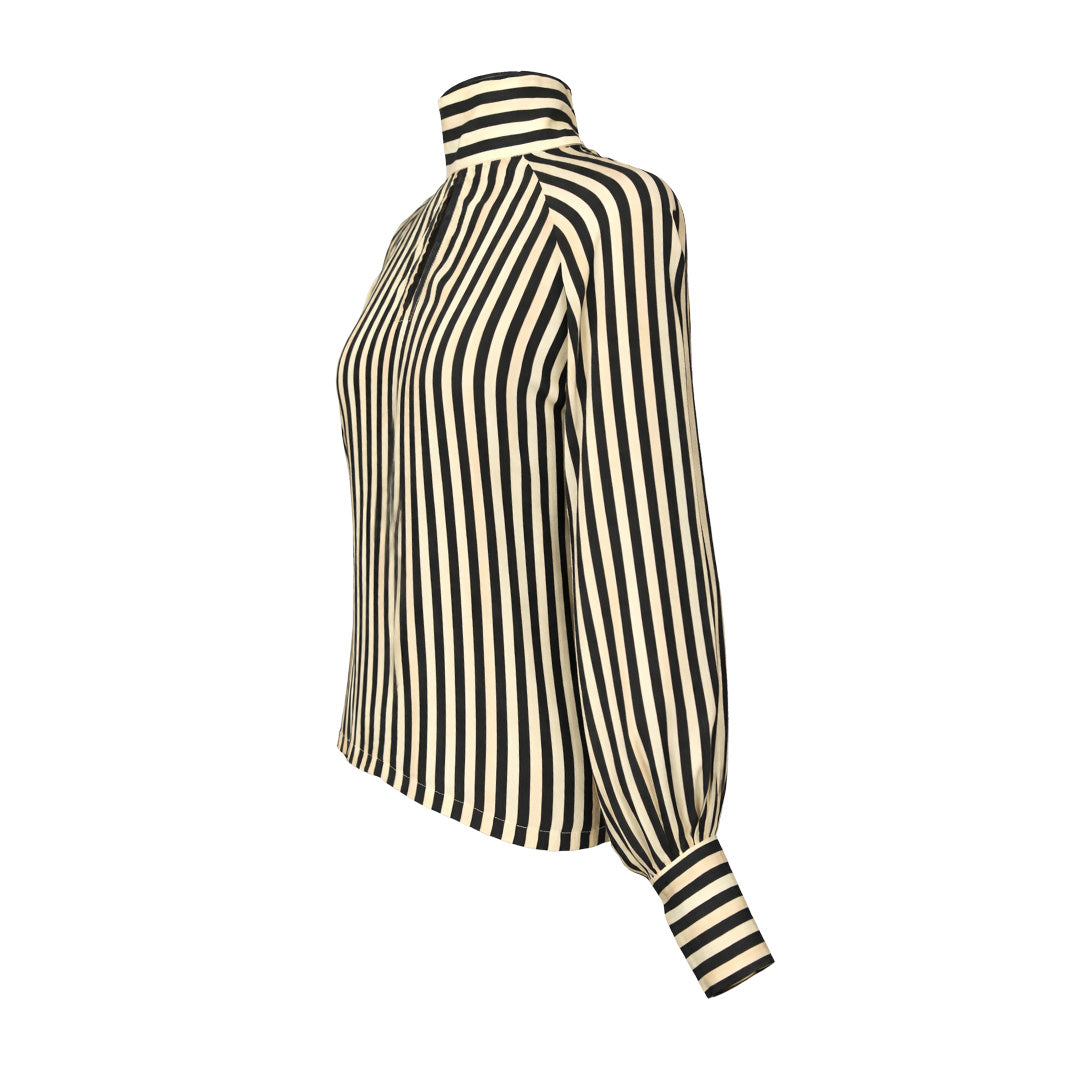 Flora & Fauna - Striped High-Neck Top