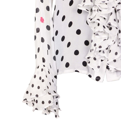 Polka Dot - Cascade Ruffle Shirt
