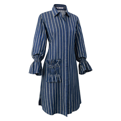 Denim  - Striped Shirt Dress