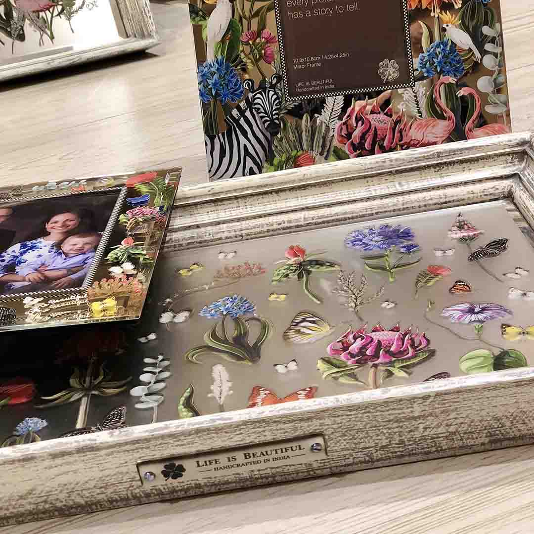 Trays - Jungle Stacked Edge Medium White