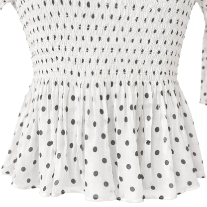 Polka  - Sage Smocked Off-Shoulder Top
