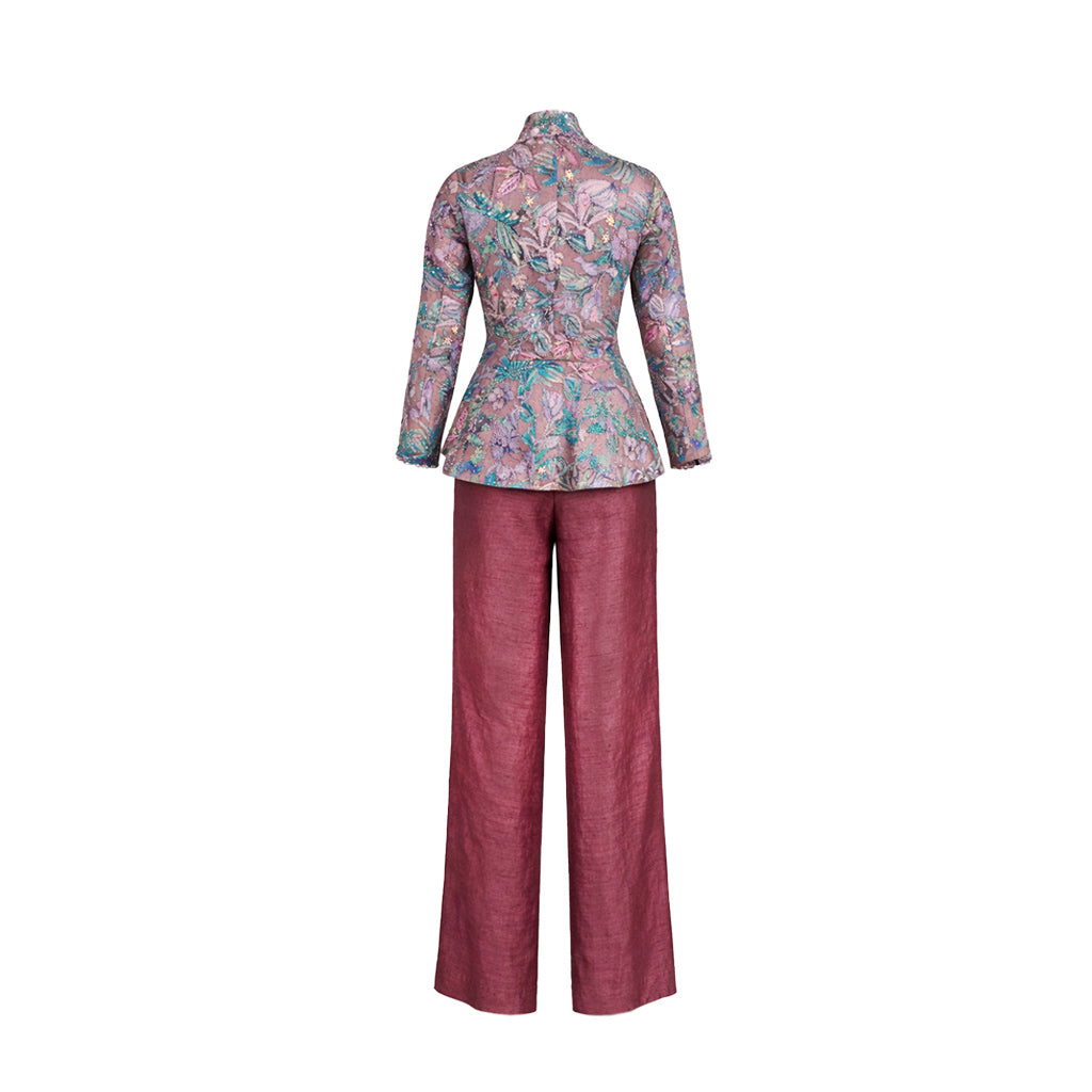Floral  - Blush Botanical Print Jacket & Pant Co-ord Set