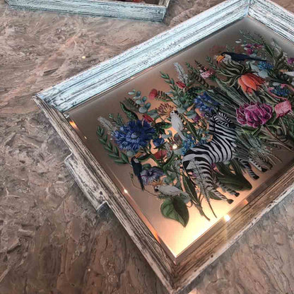 Trays - Jungle Stacked Edge Large White