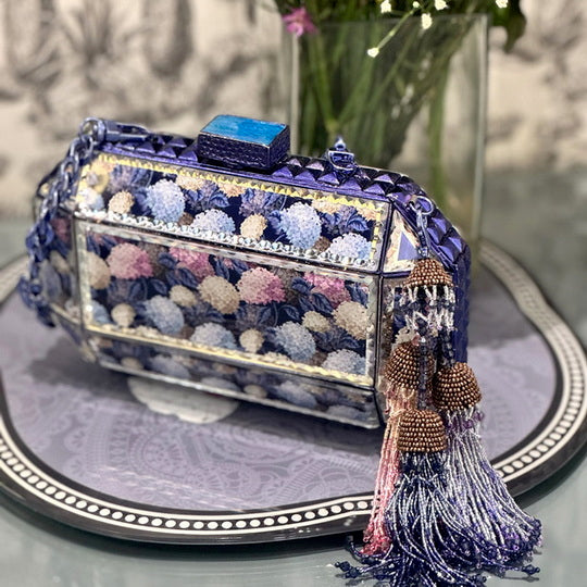 Prismatic Mirror Clutch – Hydrangea Bloom