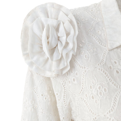 Ikat Affair - Embroidered Ruffle Shirt