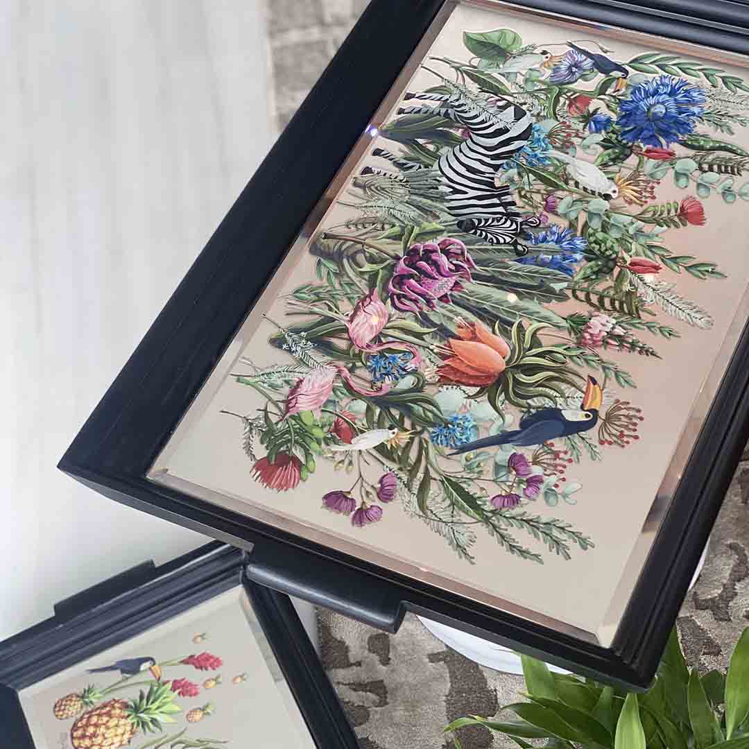 Trays - Jungle Stacked Edge Medium Black