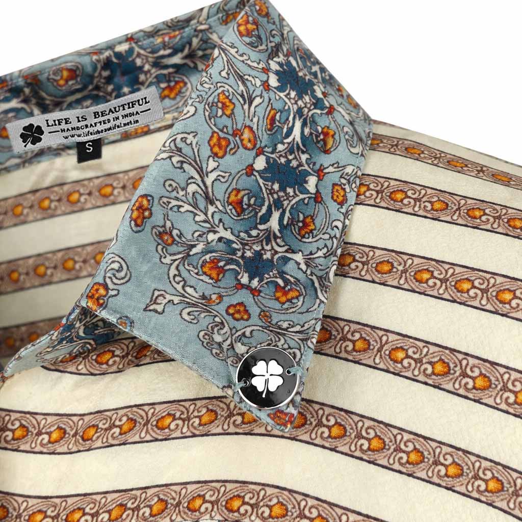 Explorer - Ivory Printed Panel Shirt