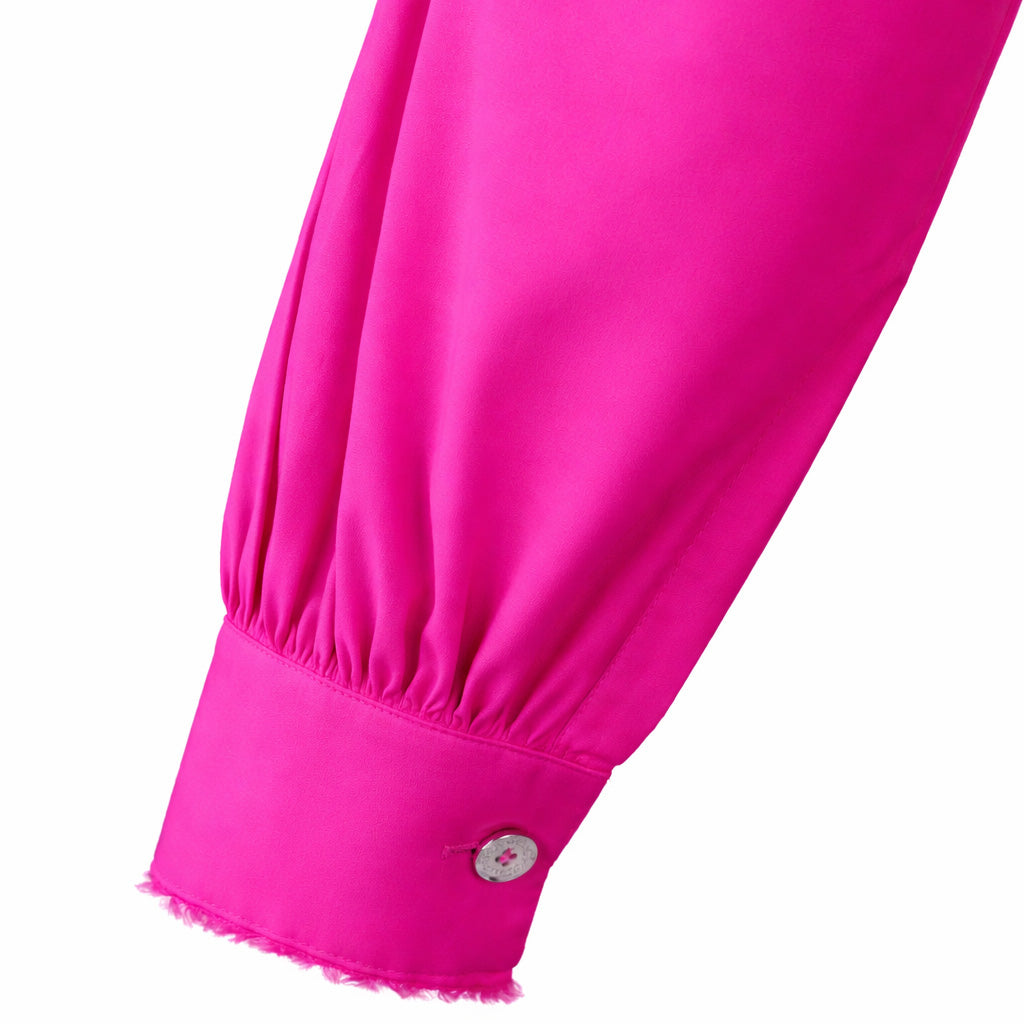 LIB Basics - Fuchsia Smocked Sleeve Shirt