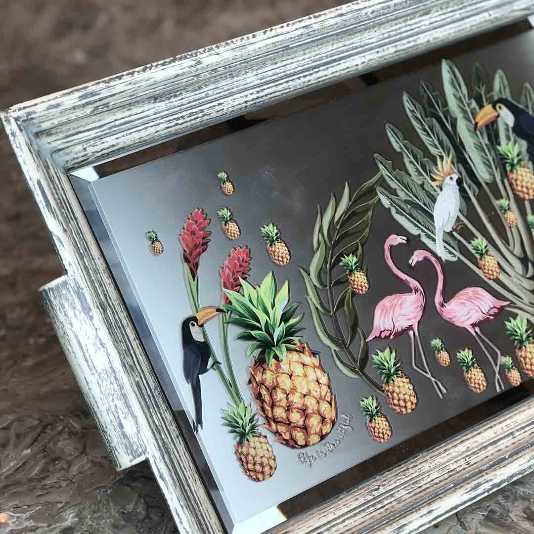 Trays - Jungle Stacked Edge Small White