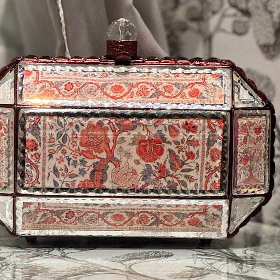Prismatic Mirror Clutch – Scarlet Mosaic