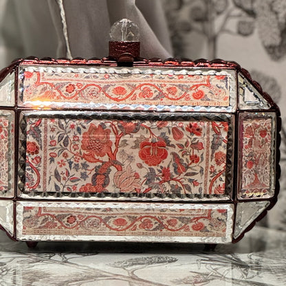 Prismatic Mirror Clutch – Scarlet Mosaic