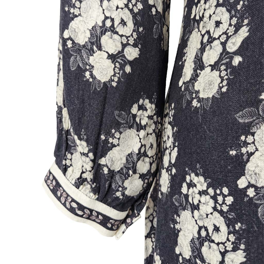 Flora & fauna  - Tie-Up Dress with Pleated Hem
