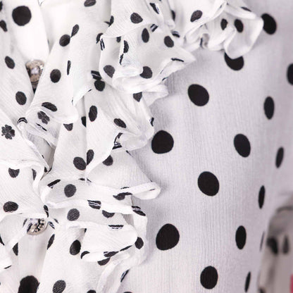 Polka Dot - Cascade Ruffle Shirt