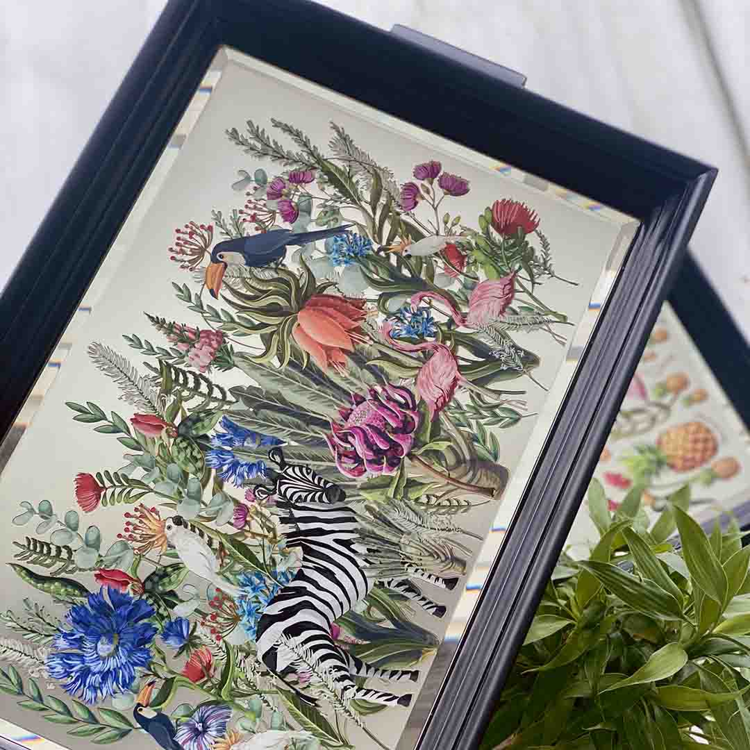 Trays - Jungle Stacked Edge Large Black