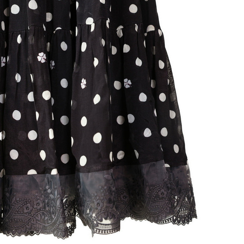 Polka Dot - Pleated Belted Dress