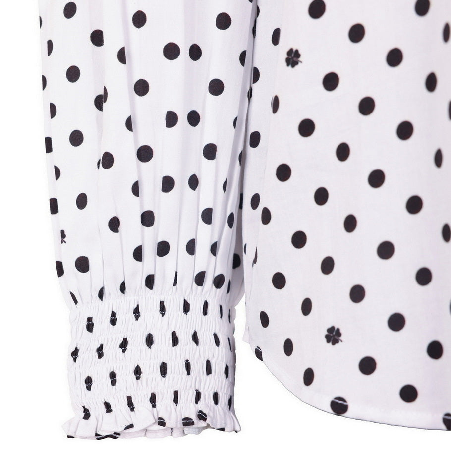 Polka Dot - Ruched Shirt