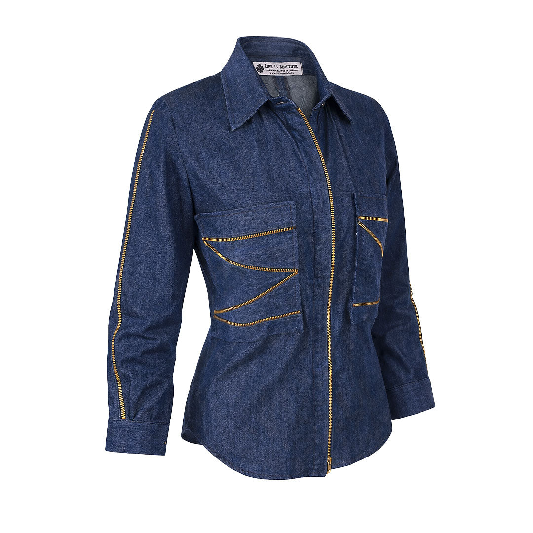 Denim - Zip/Heart Shirt