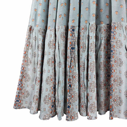 Explorer  - Dusty Teal Printed Tiered Skirt