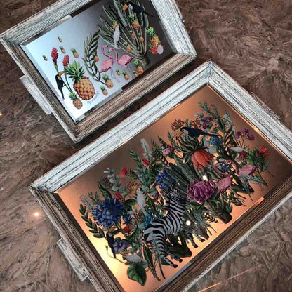 Trays - Jungle Stacked Edge Large White