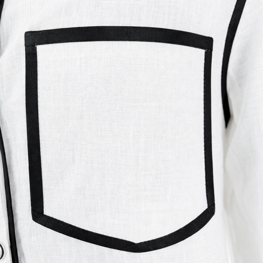 LIB Basics - Ivory Contrast Piping Shirt