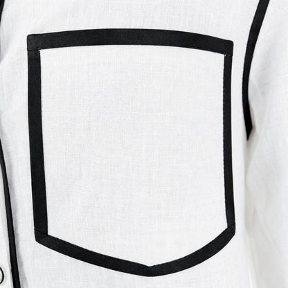 LIB Basics - Ivory Contrast Piping Shirt