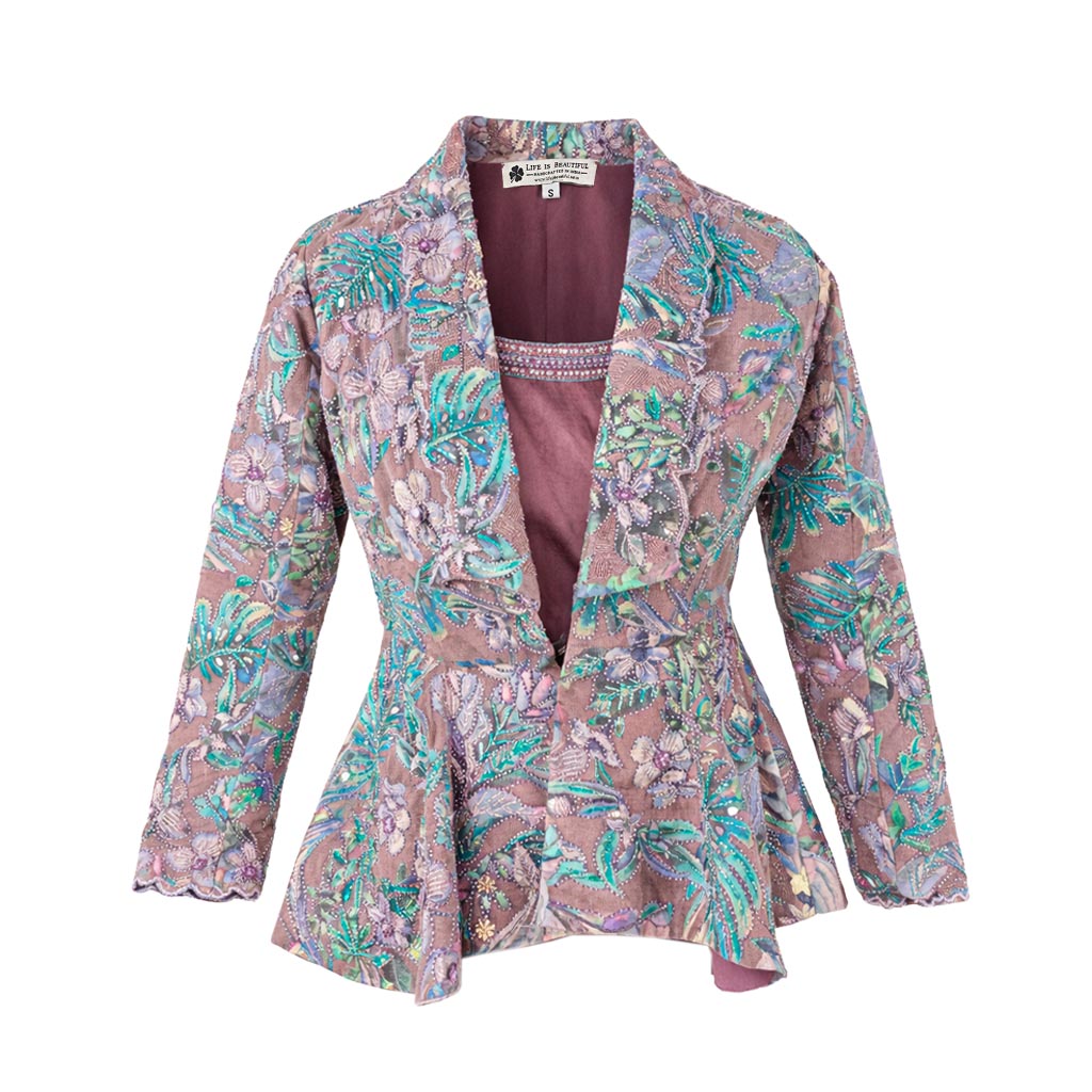 Floral  - Blush Botanical Print Jacket & Pant Co-ord Set
