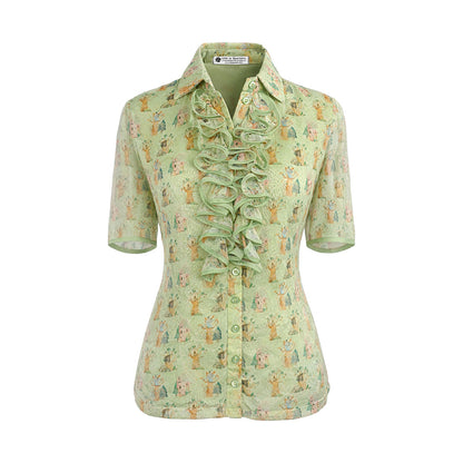 Picnic - Ruffled Shirt & Tiered Skirt Set