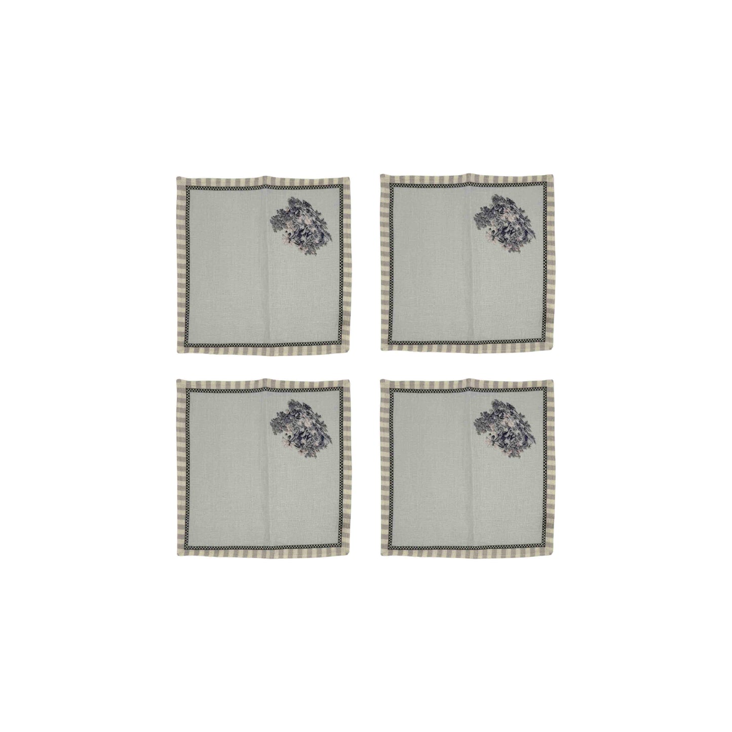 Napkin Sets - Blue Elephant Cocktail Napkin 03 (Set of 4)