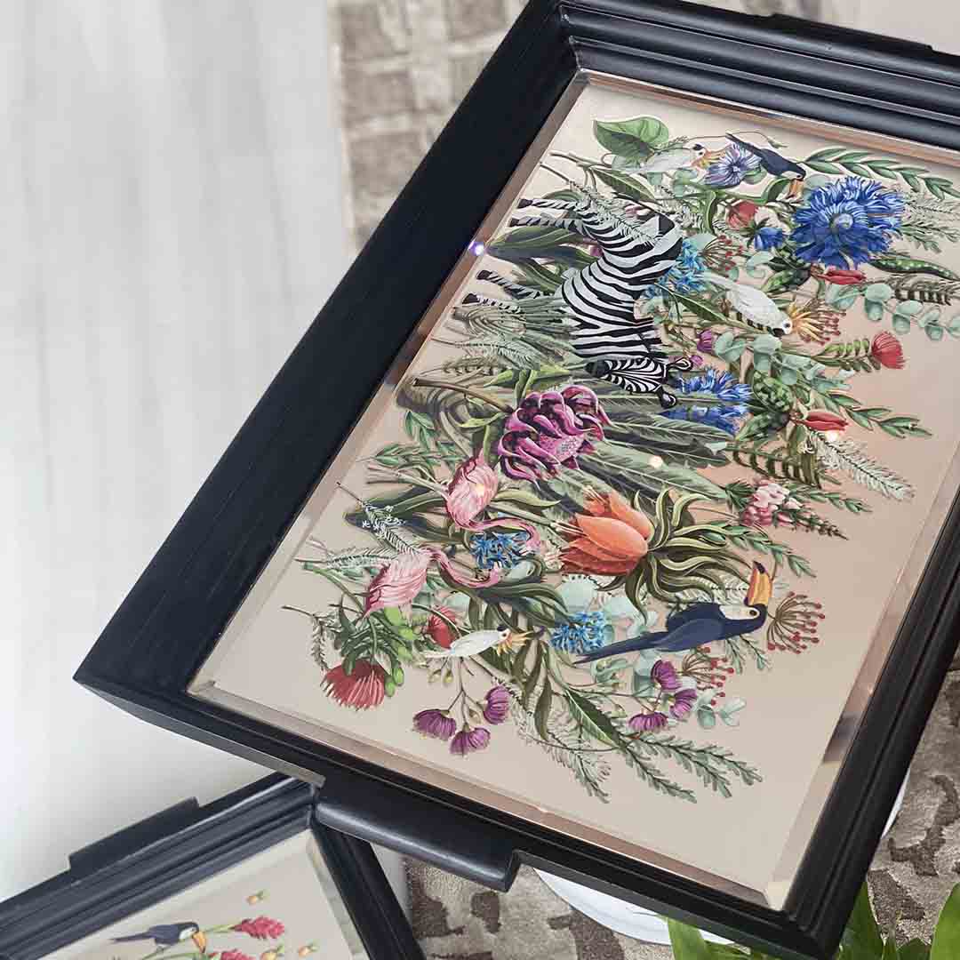 Trays - Jungle Stacked Edge Small Black