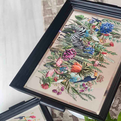 Trays - Jungle Stacked Edge Small Black