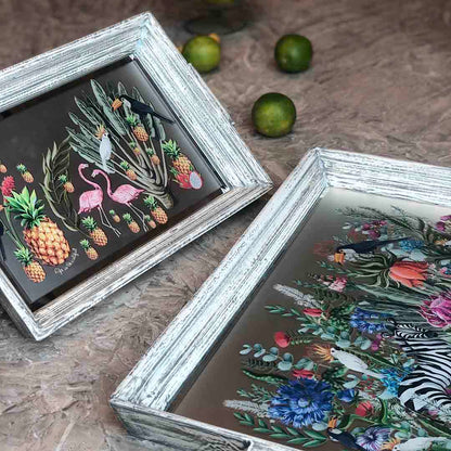 Trays - Jungle Stacked Edge Small White
