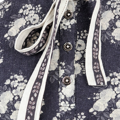 Flora & fauna  - Tie-Up Dress with Pleated Hem