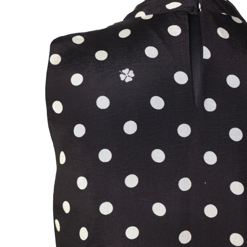 Polka Dot - Pleated Belted Dress