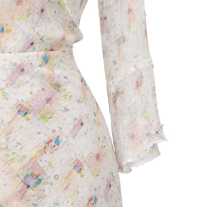 Picnic - Printed V Neck Dress
