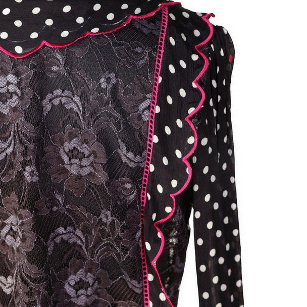 Polka Dot - Scallop Polka Sheer Shirt