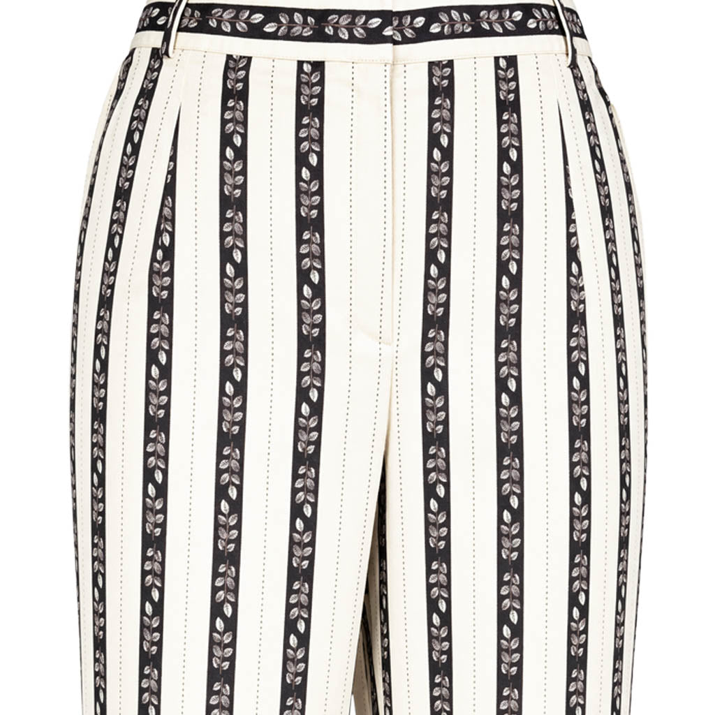 Flora & Fauna - Ivory & Black Striped Wide-Leg Pants