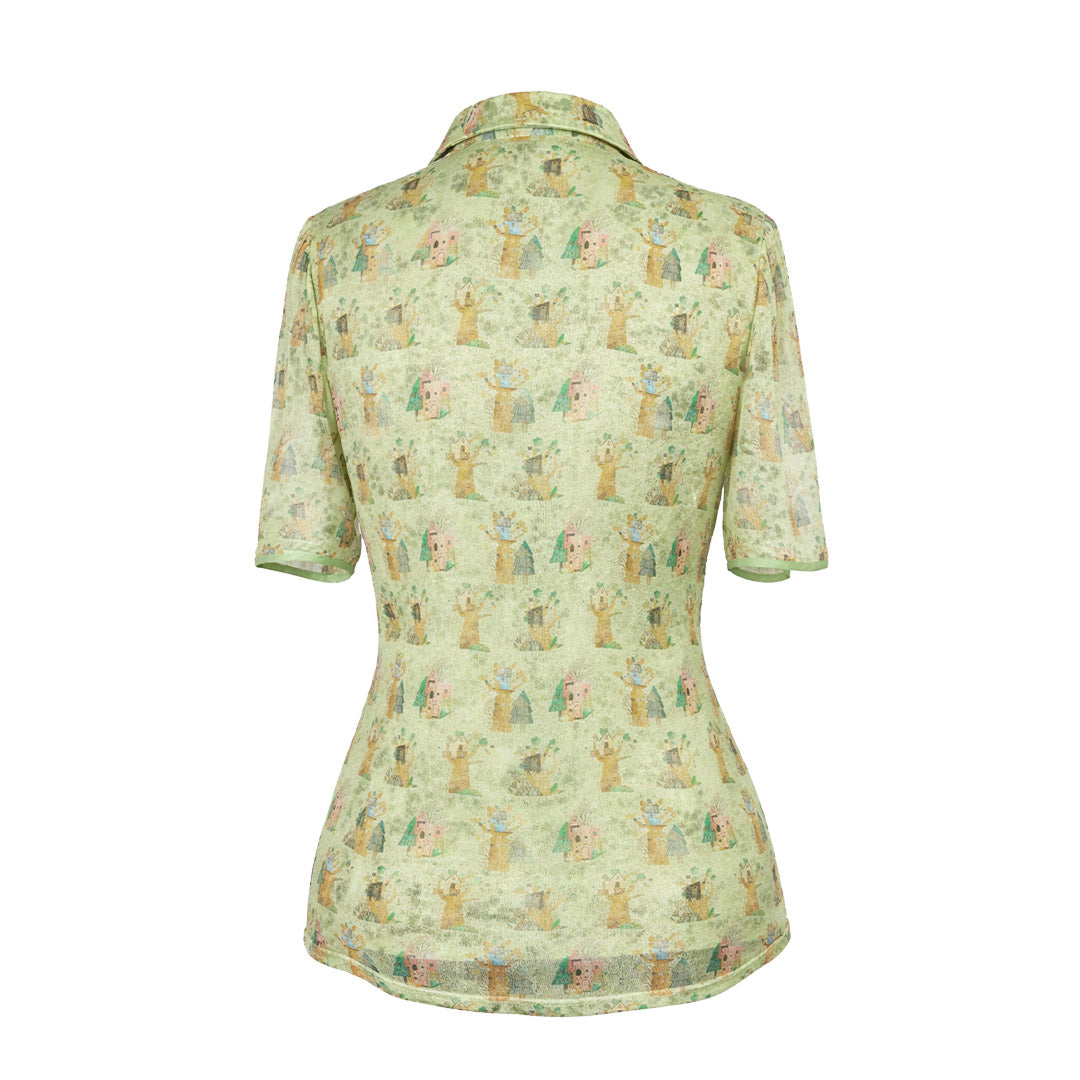 Picnic - Ruffled Shirt & Tiered Skirt Set