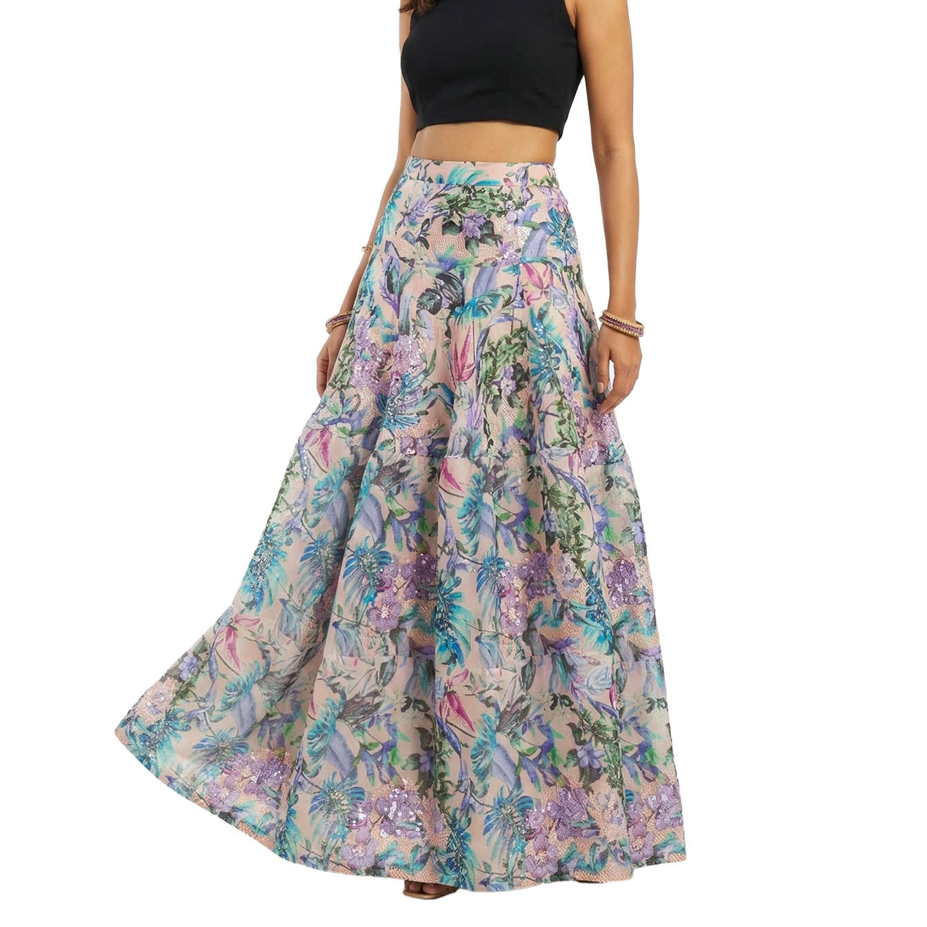 Floral  - Multicolor Printed Maxi Skirt