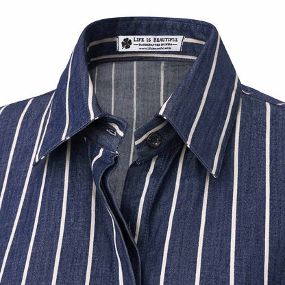 Denim  - Striped Shirt Dress