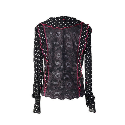 Polka Dot - Scallop Polka Sheer Shirt